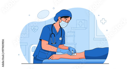 Nurse Administering Injection to Patient in Medical Room