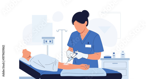 Nurse Administering Injection to Patient in Medical Room