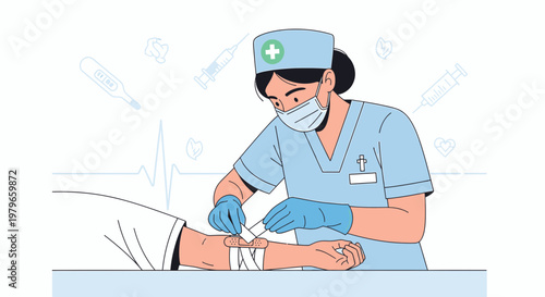 Nurse Administering Injection to Patient in Medical Setting