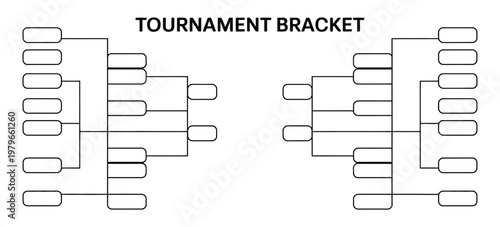 Tournament Bracket, soccer championship scheme, football sport competition layout, world championship knockout structure, empty tournament infographic template, vector illustration.