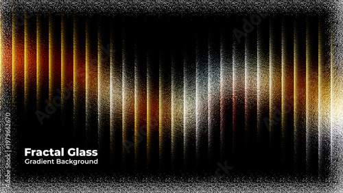 Abstract fractal glass gradient background with vertical light lines and textured glow modern vector design