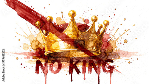 No King Graphic Protest Design Anti Authority Political Symbol
