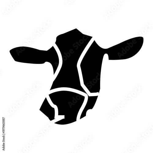 vector illustration of a bull glyph solid style icon