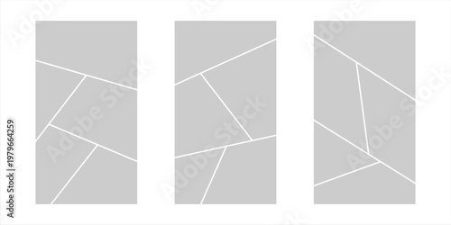 Image collage layout template. Mosaic mood board grid collection. Picture frame set. Photo album concept idea for banner, poster, comic page, flyer, brochure, booklet, memory wall design. Vector pack