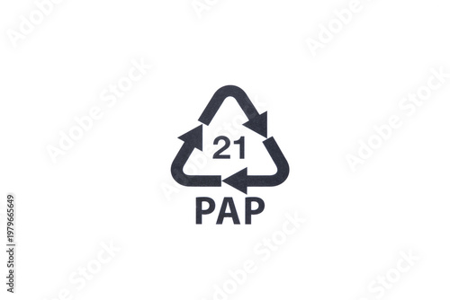 Sustainable Recycling Symbol PAP (paper and plastic)  21 Texture Background for Green Environmental and Natural Organic Packaging Concept.