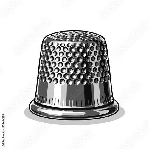Classic metal thimble with perforated top design for sewing protection