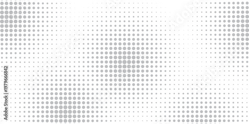 Set of halftone dots gradient pattern texture isolated on white background. Straight dotted spots using halftone circle dot raster texture. Vector blot half tone collection.