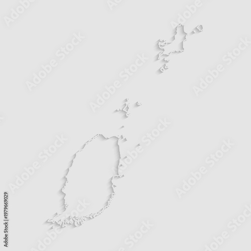 Vector map of Grenada, abstract inner shadow