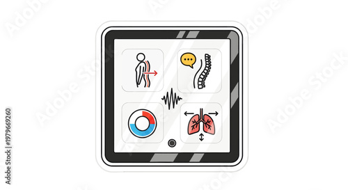 Medical symbols and icons on touchscreen device