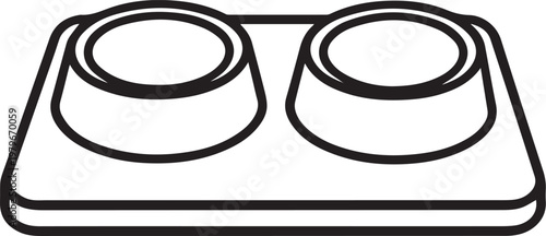 An illustration of a double pet bowl, perfect for any furry friend.