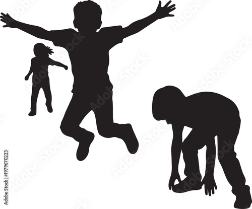 Vintage sketch illustration of children playing in the snow Sledding snowball fight and winter fun black and white drawing