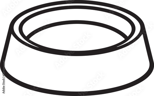 A minimalist illustration presents a simple, round bowl, perfect for various culinary or decorative uses. The image uses sharp lines and a basic design.