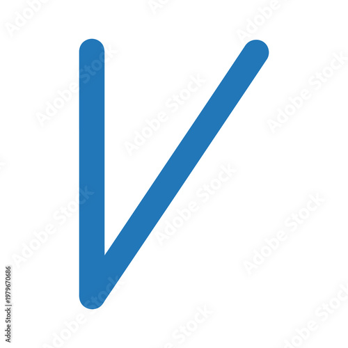 Blue checkmark symbol icon for approval and confirmation icon