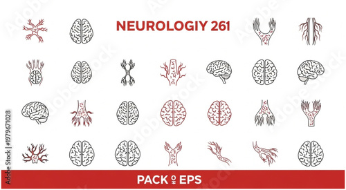 Neurology Icons Pack - Brain, Nervous System, and Medical Illustrations.