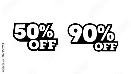 Modern bold red sale discount badges set featuring 25%, 50%, and 70% off labels. Perfect for marketing promotions, e-commerce, banners, and social media advertising.