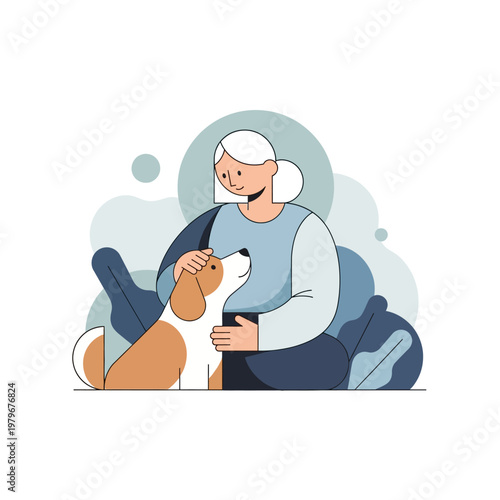 Diverse children happily interacting with and caring for various pets including a cat, dog, and rabbit in a friendly illustration.