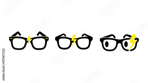 Stylish eyeglasses eyewear fashion accessory for vision and eyesight isolated