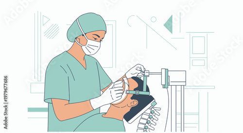 Surgeon Administers Anesthesia During Medical Operation in Operating Room