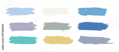 Abstract brush strokes a colorful palette of textural paint swatches