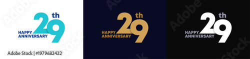 Abstract Twist Logo Anniversary 29, 29 Happy Anniversary with Luxury and Elegance. Editable file