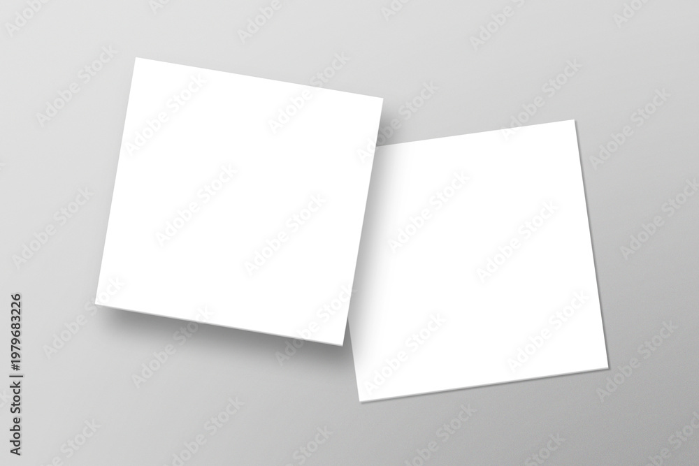 Fototapeta premium Square Card Mockup Floating Clean Shadow Branding Display