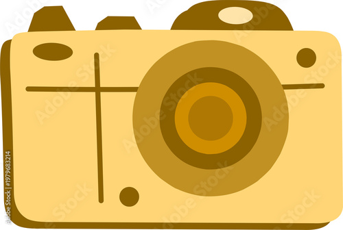 Flat Illustration of a Vintage Camera