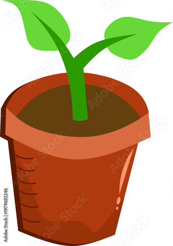Potted Seedling Illustration