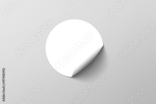 Round Sticker Mockup Peeling Effect Minimal Branding Scene
