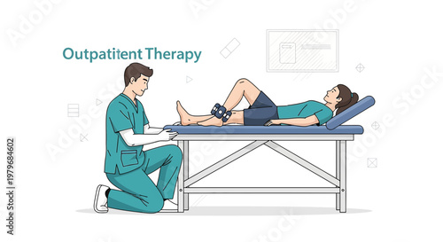 Physical Therapist Assists Patient with Leg Exercise on Therapy Table