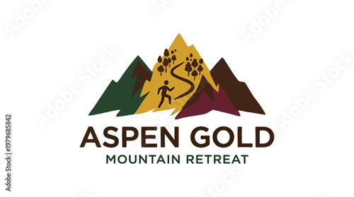 Aspen Gold Mountain Retreat Logo Design