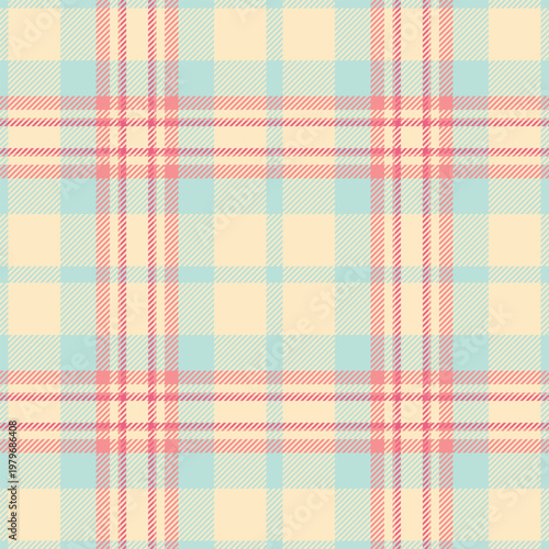 Direct plaid background fabric, ribbon check textile tartan. Thanksgiving vector pattern seamless texture in bisque and light colors.