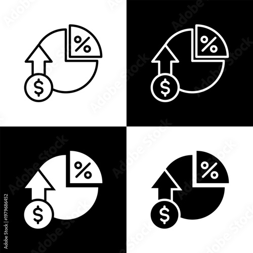 Profit Margin Icon with Black and White Background