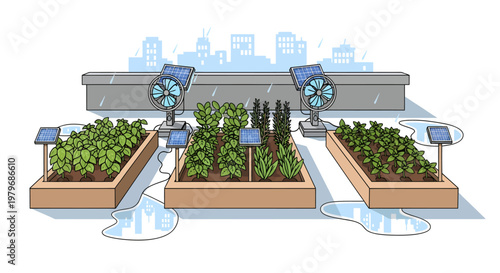 Urban agriculture with hydroponic system and fans