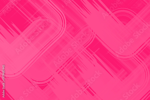 Vibrant Pink Abstract Background with Dynamic Overlapping Geometric Brushstrokes