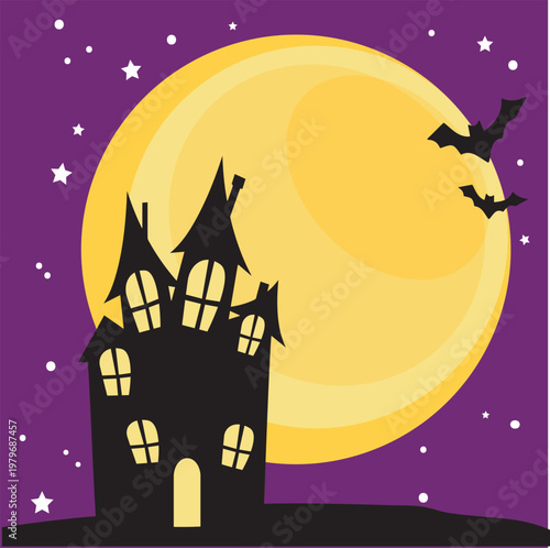 halloween background with haunted house