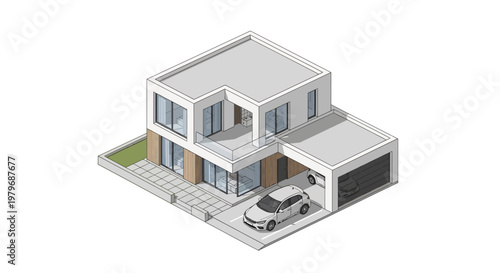 Modern House with Garage.