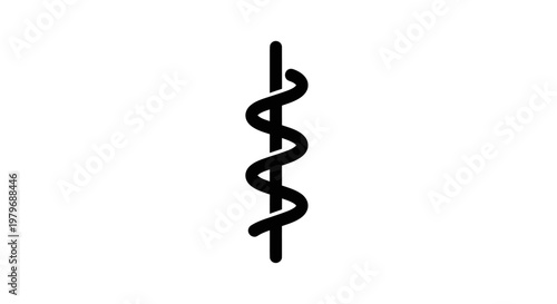 Medical symbol rod with snakes.