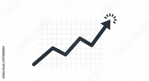 A black line graph with an upward trend.