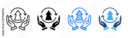 Canvas Print Future Orientation icon set multiple style collection