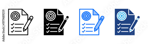 Goal Setting icon set multiple style collection