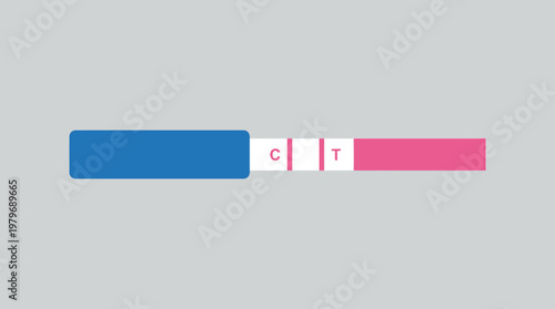 Pregnancy test result indicator showing a positive result with both control and test lines visible