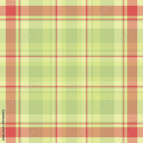 Packaging vector fabric check, handsome pattern background texture. Styling tartan textile plaid seamless in lime and red colors.