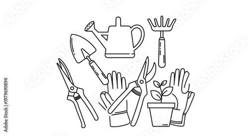 Collection of gardening tools, perfect for planting and maintaining a beautiful garden with ease and efficiency.