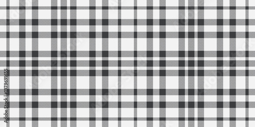 Usa check textile fabric, continuity seamless background vector. Rustic texture plaid pattern tartan in white and grey colors.