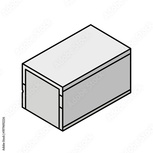 Simple Rectangular Box Illustration Design Element.