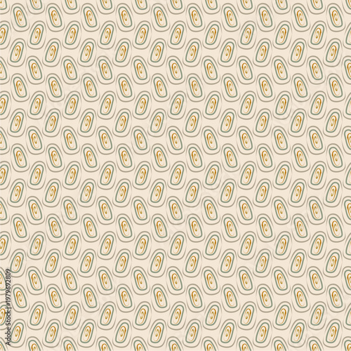 Seamless Abstract Organic Pattern with Retro Earthy Tones, Minimal Geometric Shapes, Modern Decorative Background for Fabric, Wallpaper, Packaging, Textile Prints and Digital Design