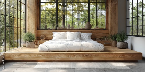 White and wooden bedroom corner