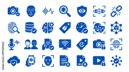 Digital Security and Technology Icons Set