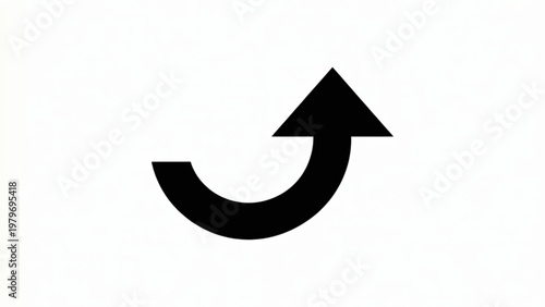 Curved arrow pointing upward with a slight counterclockwise rotation Vector
