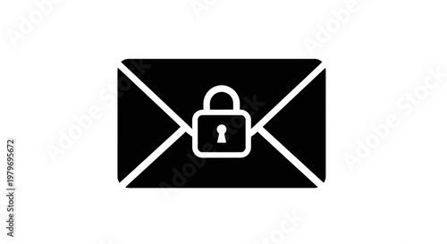 Secure email icon with lock.